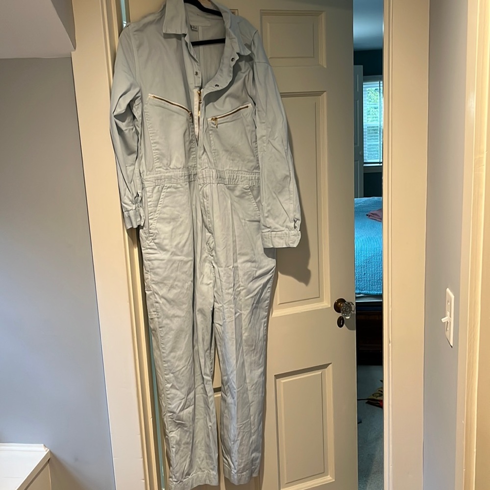 NWOT Boutique jumpsuit from UK** Cotton** Sz 46 regular** Beautiful blue color**